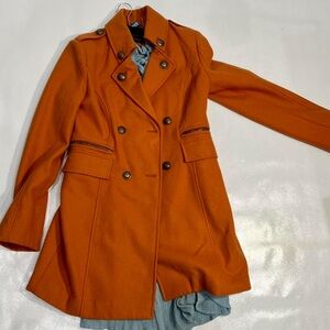 Black Rivet Orange Trench Coat